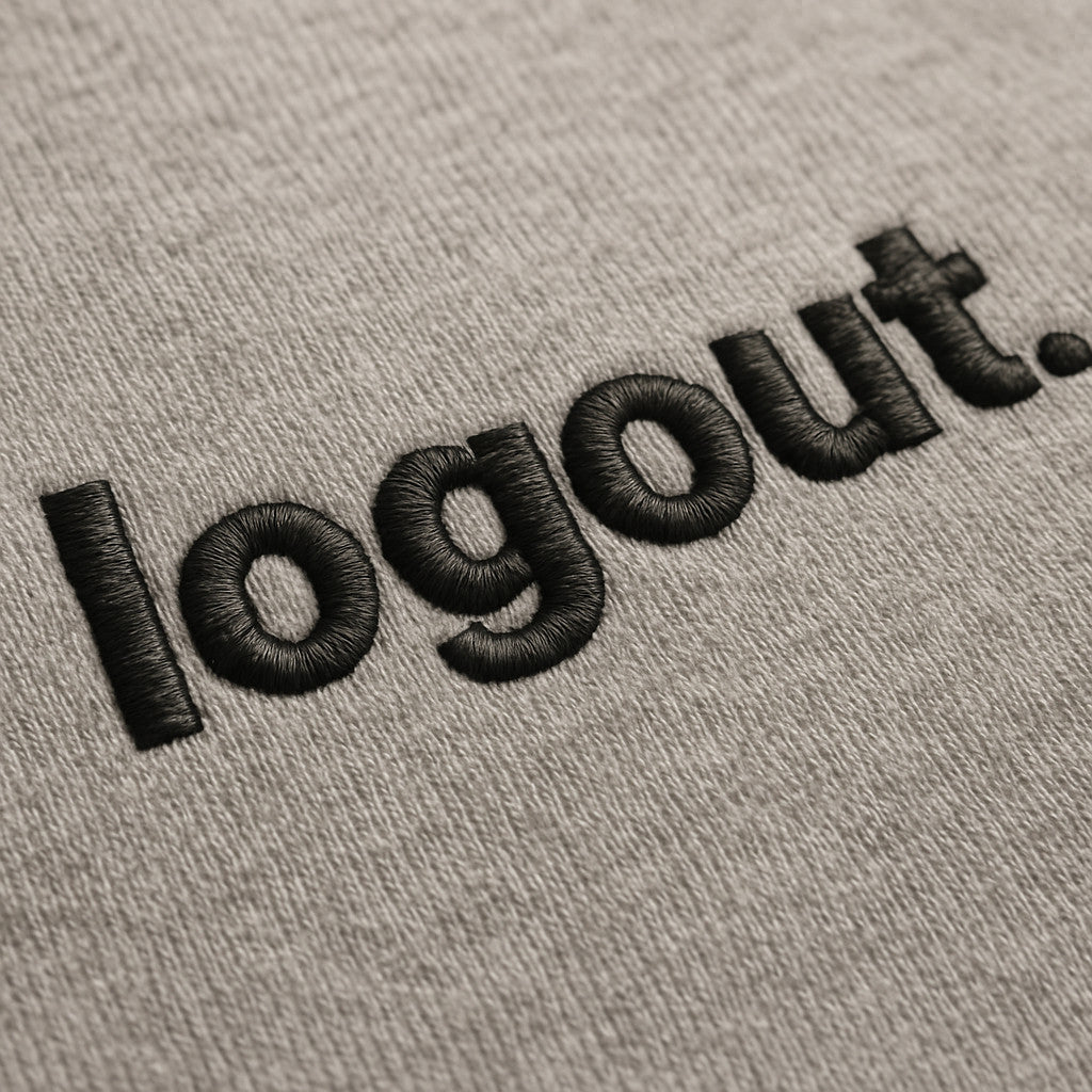 Logout Hoodie mit Stick