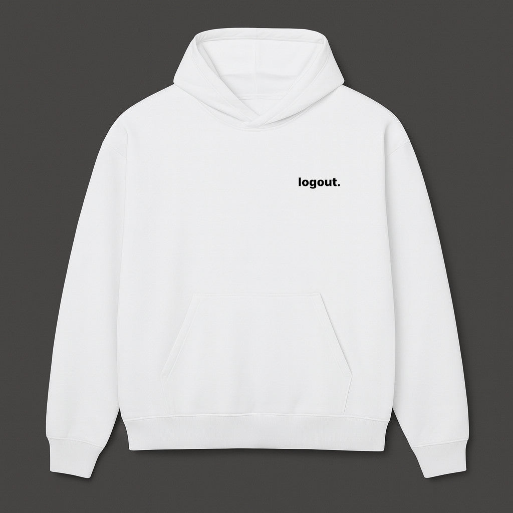 Logout Oversized Hoodie mit Stick