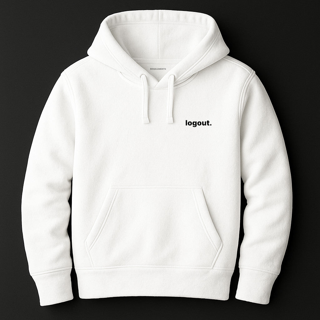 Logout Hoodie mit Stick