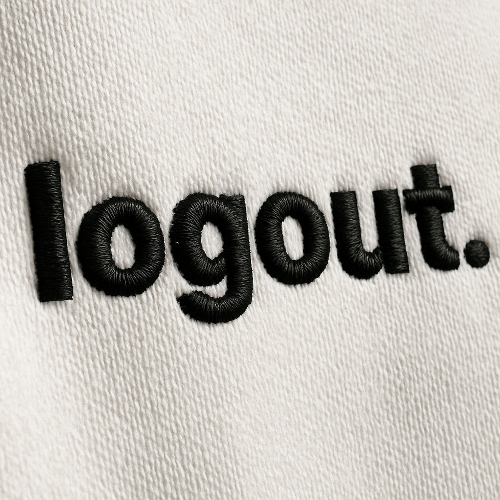 Logout Oversized Hoodie mit Stick