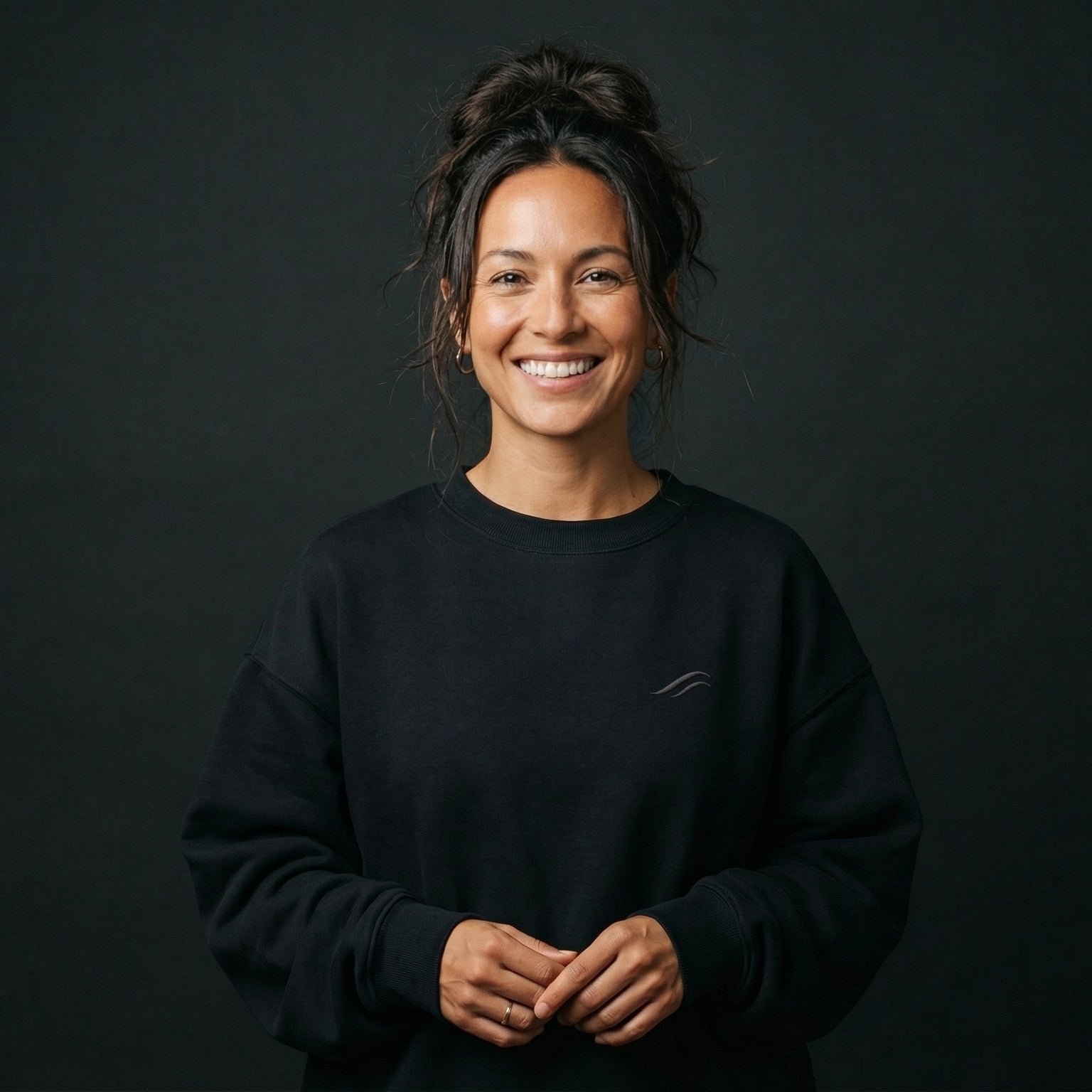 Twinfloé Black Oversized Sweatshirt mit Stick