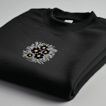 Flower Golden Sweatshirt mit Stick