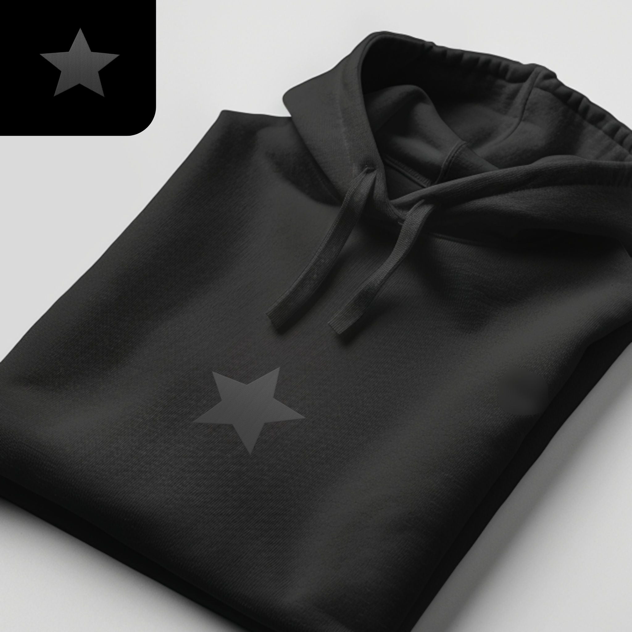 Black Silent Star Hoodie mit Stick