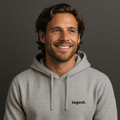 Logout Hoodie mit Stick