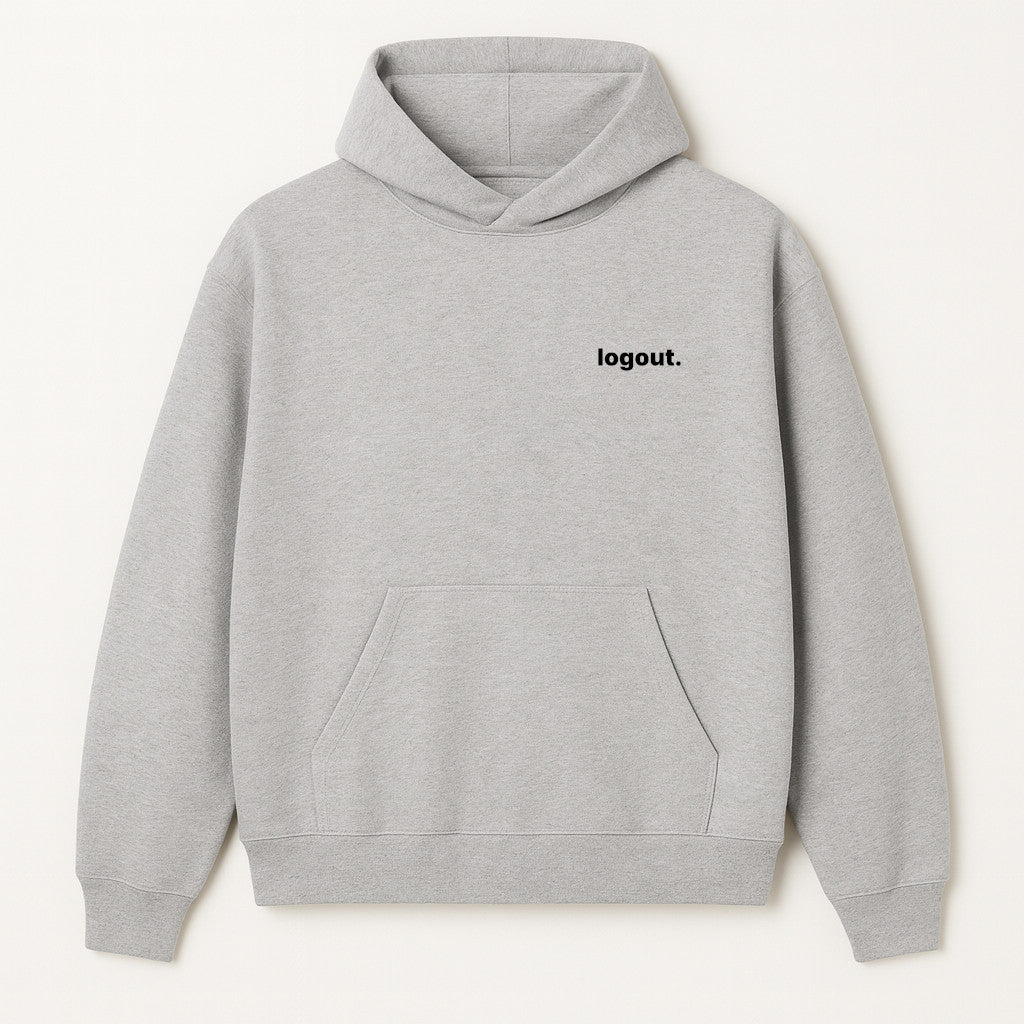 Logout Oversized Hoodie mit Stick