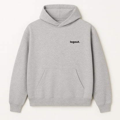 Logout Oversized Hoodie mit Stick