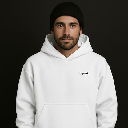 Logout Oversized Hoodie mit Stick