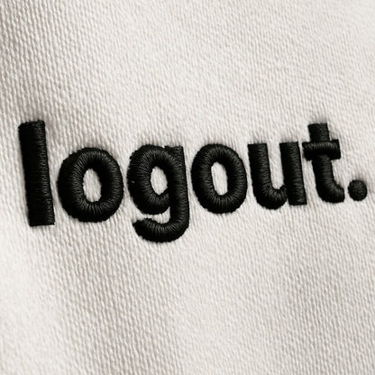 Logout Oversized Hoodie mit Stick