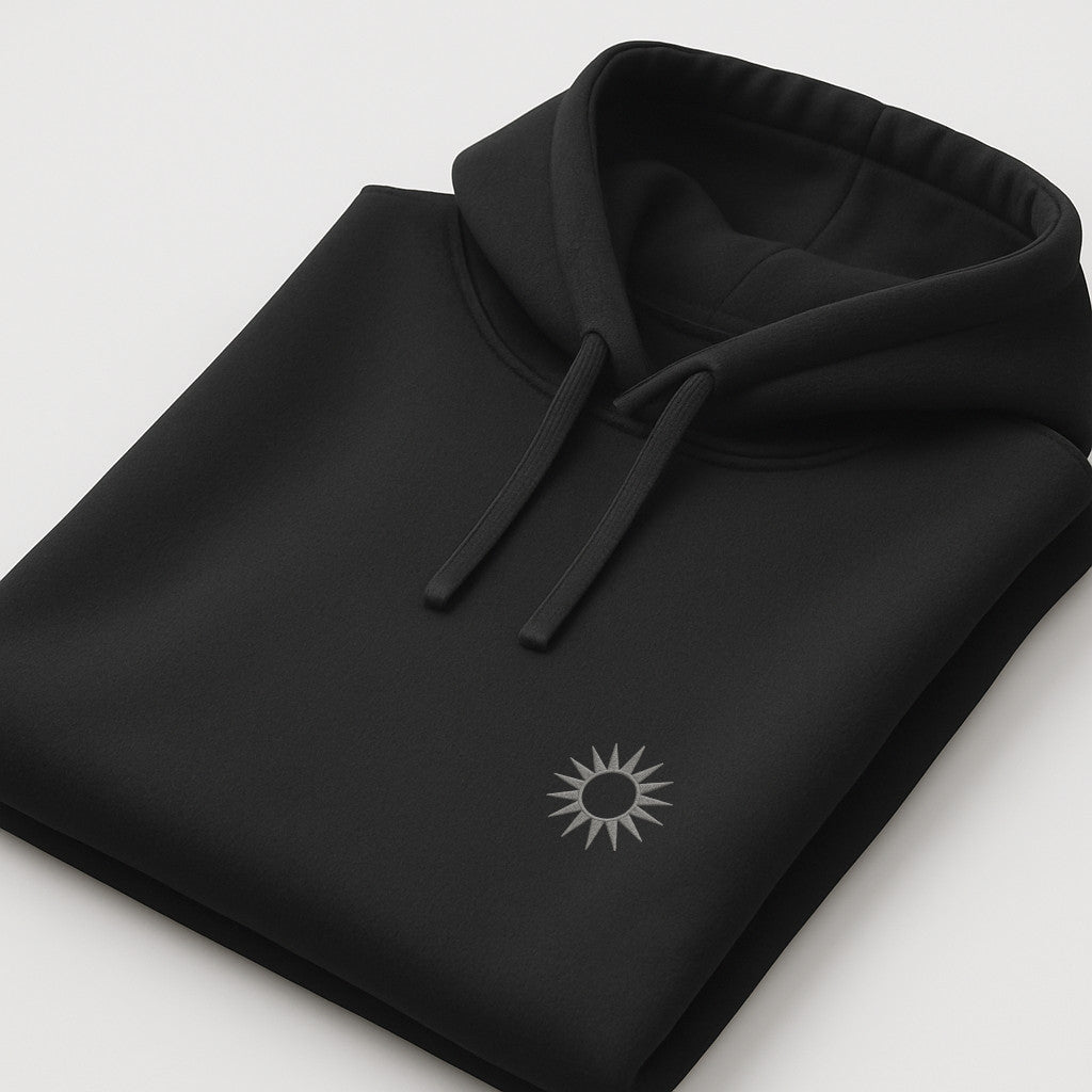Minimalist Sun Hoodie mit Stick