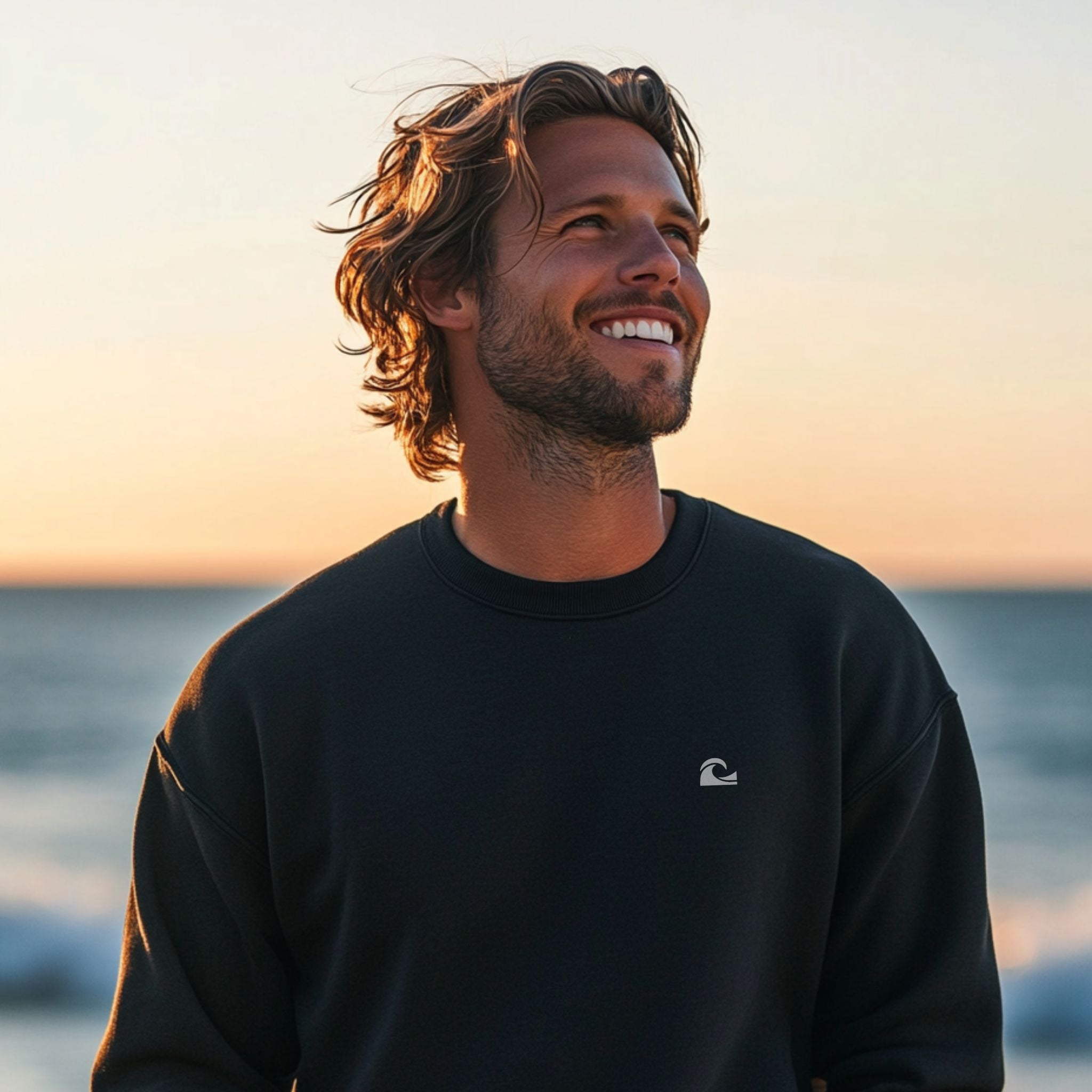 Minimalist Wave Sweatshirt mit Stick